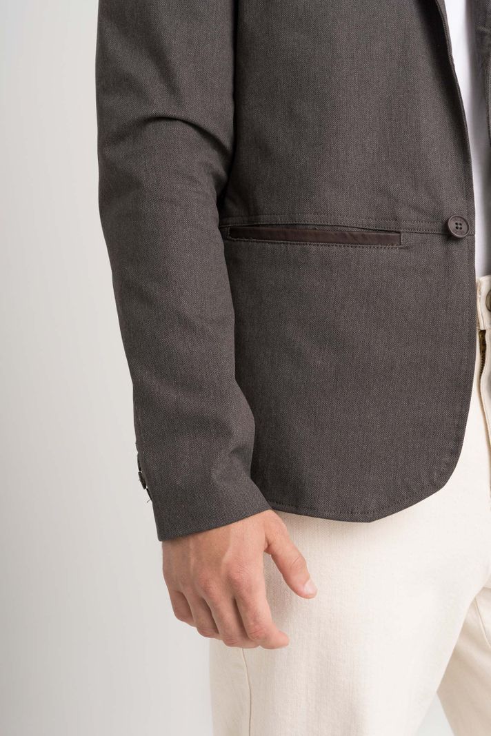 Vélez Blazer SoftTouch Paño Hombre Silueta Semi Fitted Café-4