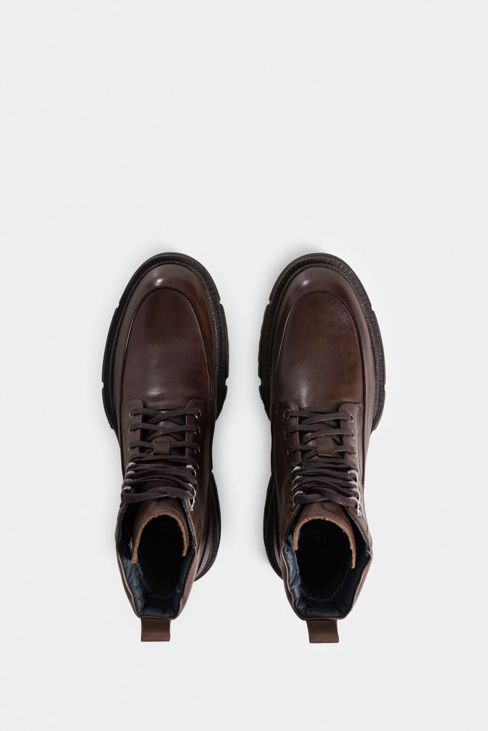 Vélez Botas Navigli Cuero Para Hombre Suela Tractorada Café-3