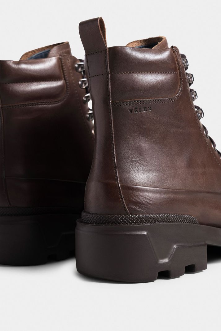 Vélez Botas Navigli Cuero Para Hombre Suela Tractorada Café-4