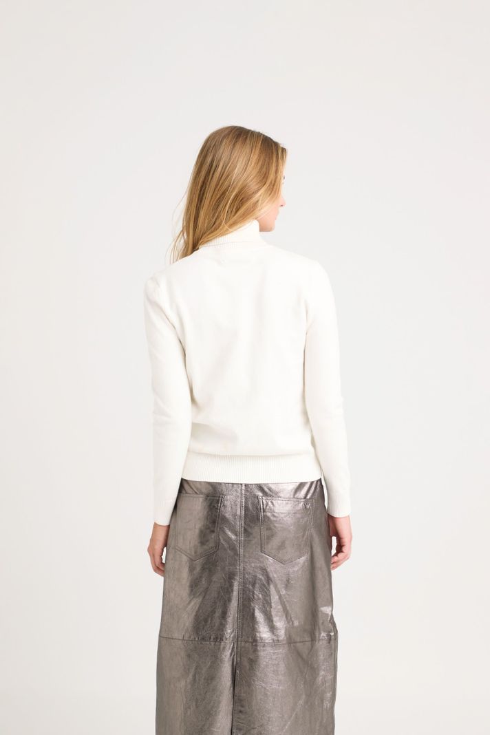 Vélez Sweater Tejido Básico Maqui Mujer Cuello Tortuga Crema-5
