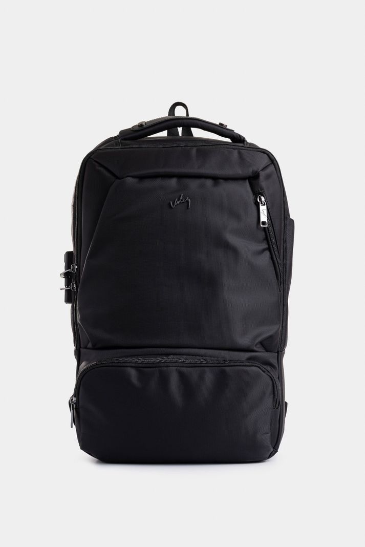 Vélez Tula Morral Nolan De Lona y Cuero Hombre Estilo Negro-0