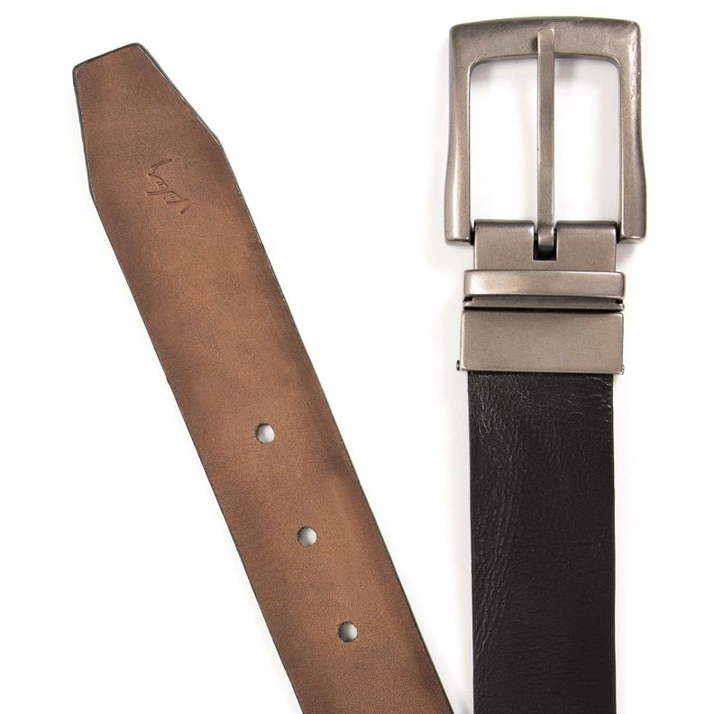 Vélez Cinturón Doble Faz dobra De Cuero Para Hombre Vintage-1