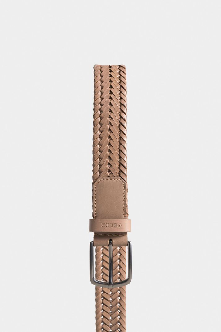 Vélez Cinturón Unifaz Petunia Cuero Para Hombre Tejido Miel-1