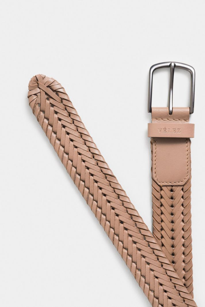 Vélez Cinturón Unifaz Petunia Cuero Para Hombre Tejido Miel-2