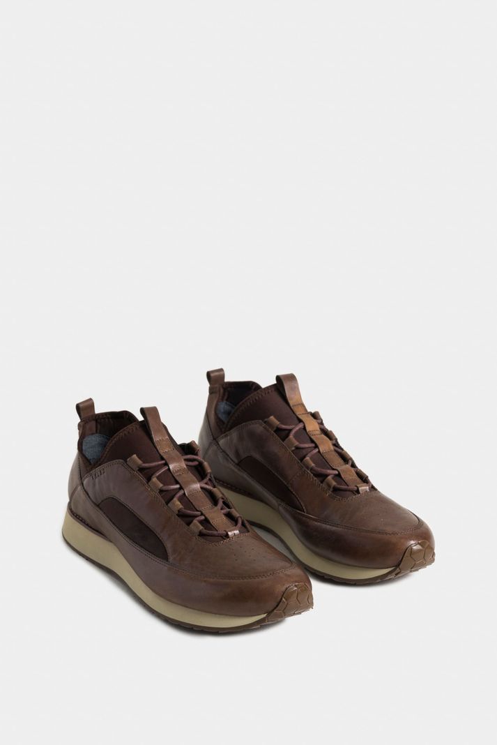 Vélez Tenis Neo 2 De Cuero Para Hombre Con Láser Café-1
