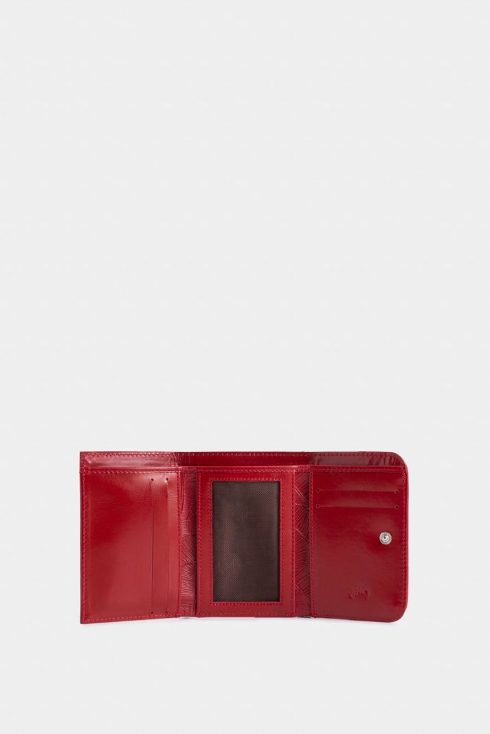 Vélez Billetera Colory Cuero Mujer Grabado Palmeras Rojo-1
