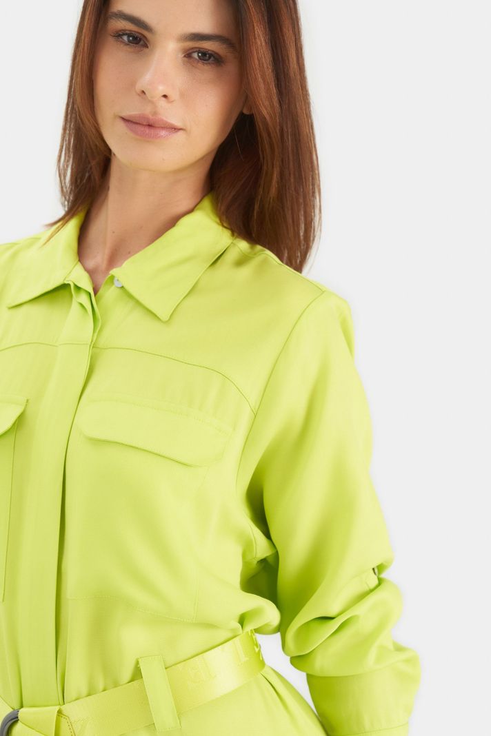 Vélez Mai Vestido Sinaí Para Mujer Estilo Cargo Verde Limón-1