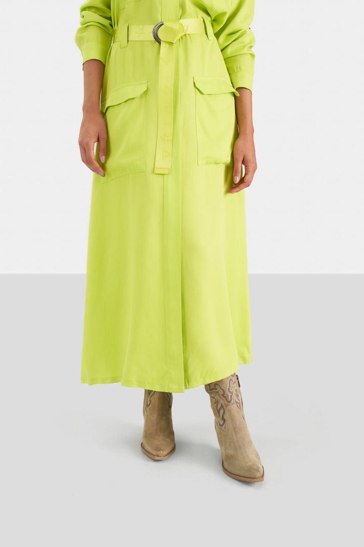 Vélez Mai Vestido Sinaí Para Mujer Estilo Cargo Verde Limón-3