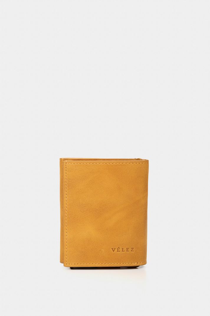 Vélez Porta Documentos De Cuero Tecnológico Mostaza-0