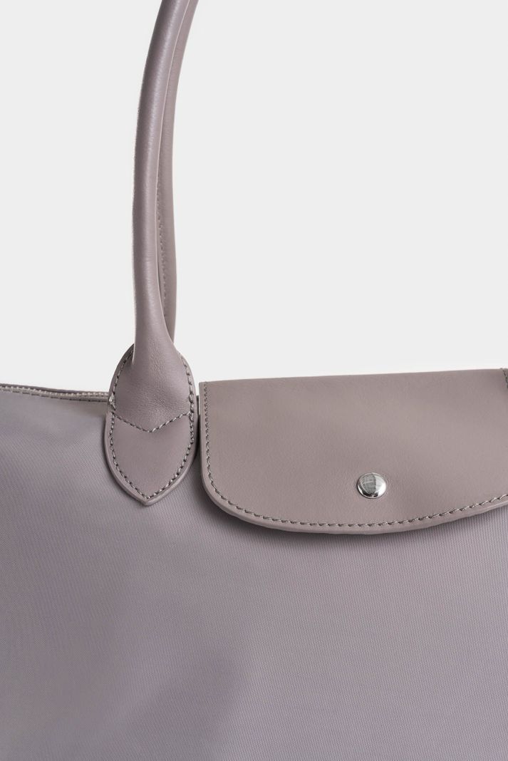Vélez Shopping Ámbar En Lona Para Mujer Detalle Cuero Gris-3