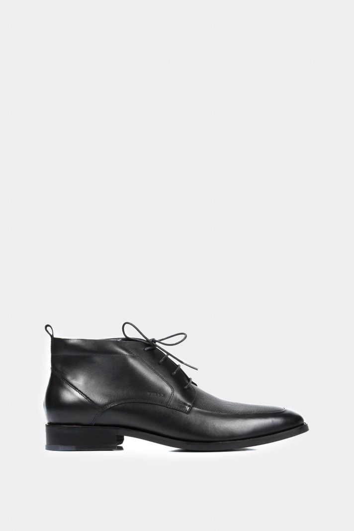 Vélez Botas Office De Cuero Para Hombre Cortes Básicos Negro-0