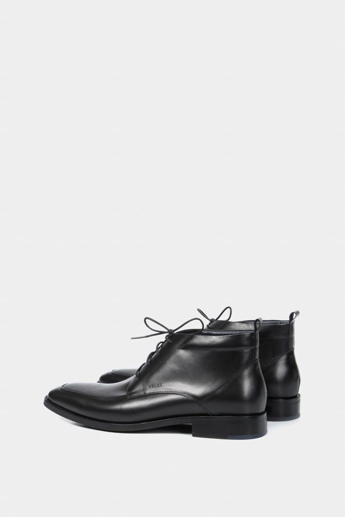 Vélez Botas Office De Cuero Para Hombre Cortes Básicos Negro-2