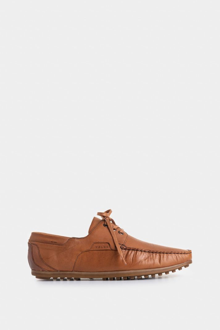 Vélez Zapatos Cordón De Cuero nautico Miel-0