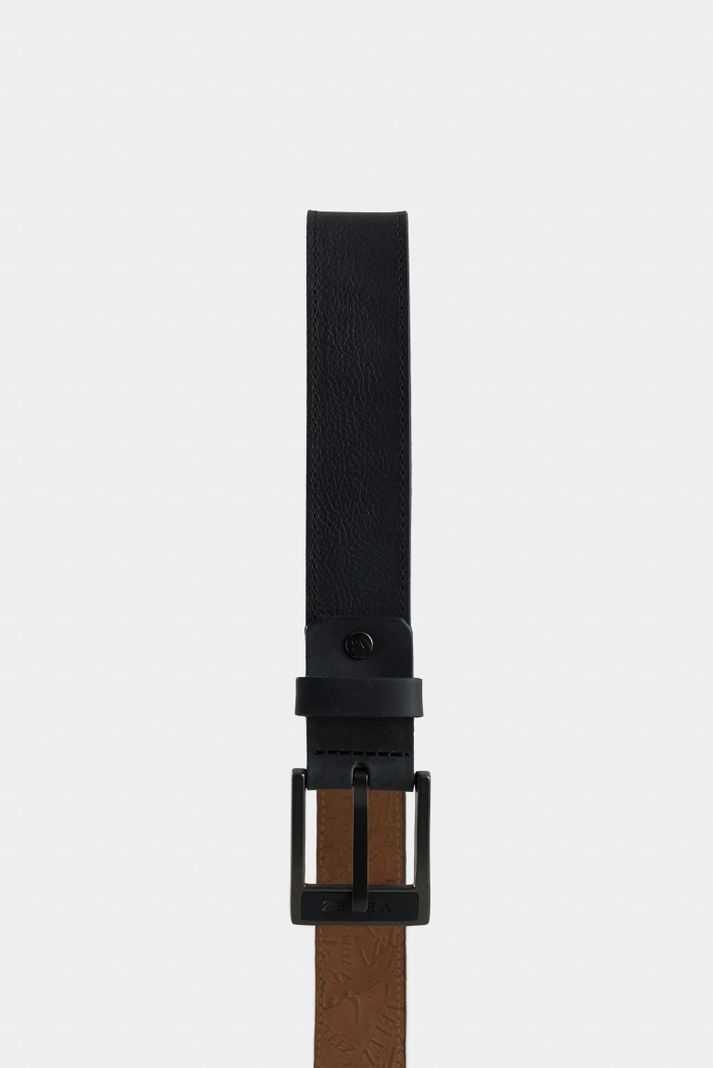 Vélez Cinturón Unifaz Cyclón Cuero Para Hombre Punta Negro-1