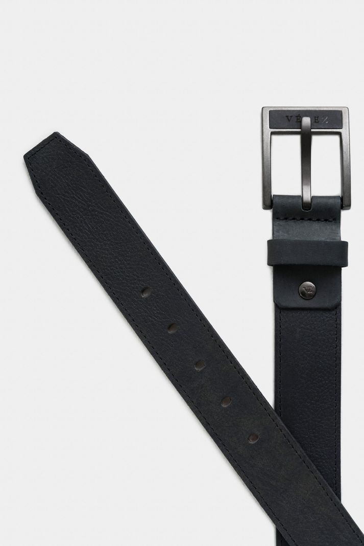 Vélez Cinturón Unifaz Cyclón Cuero Para Hombre Punta Negro-2
