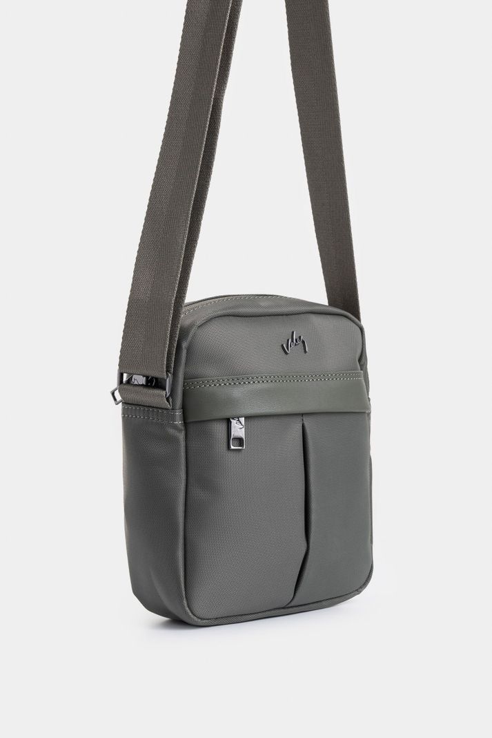 Vélez Manos Libres Harrington Lona y Cuero Para Hombre Gris-1