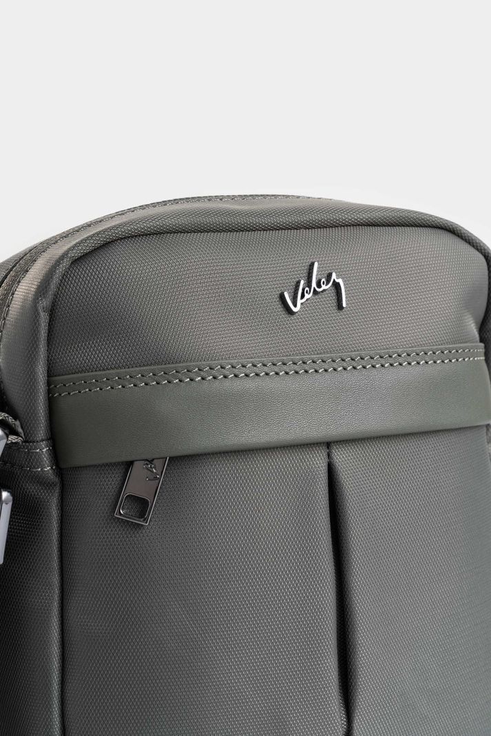 Vélez Manos Libres Harrington Lona y Cuero Para Hombre Gris-3