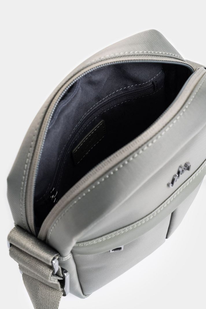 Vélez Manos Libres Harrington Lona y Cuero Para Hombre Gris-4