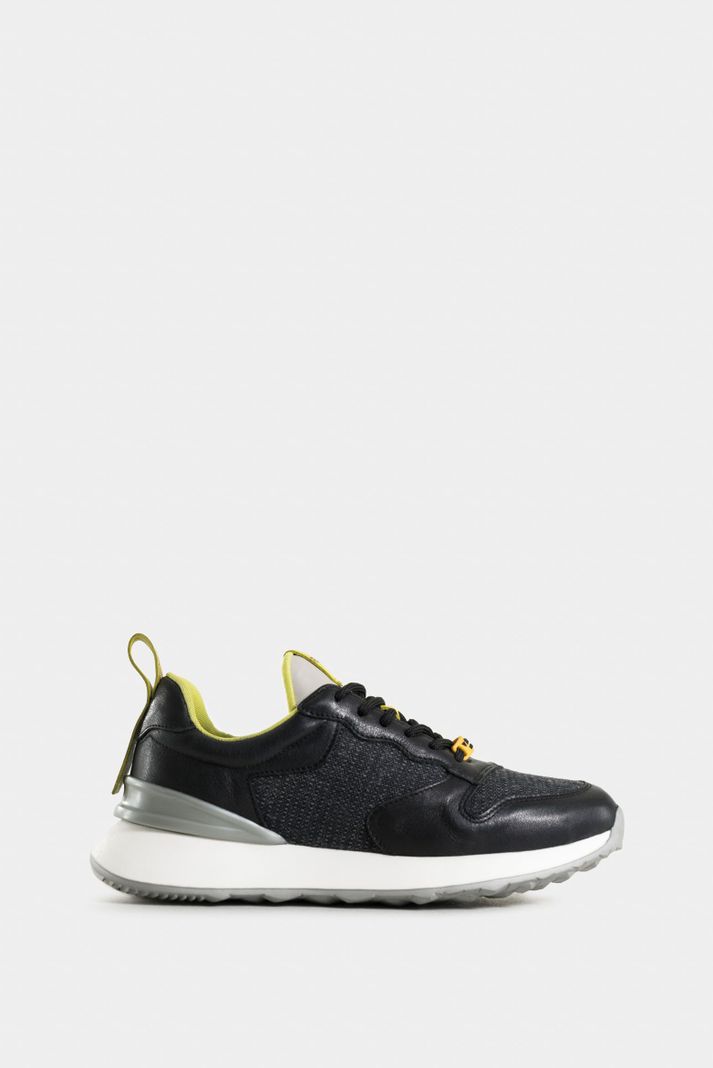 Vélez Zapatillas Mercurio De Cuero y Lona Para Mujer Negro-0
