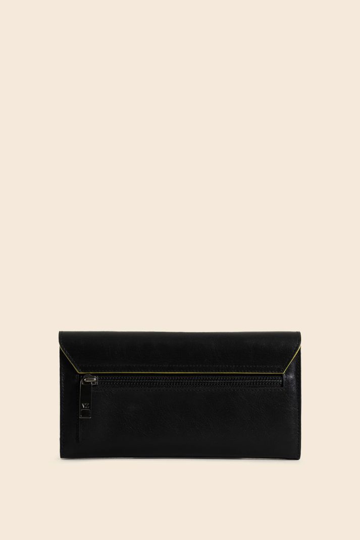 Vélez Billetera Porta Chequera Cuero Mujer Monogram Negro-2