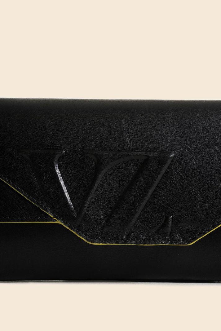Vélez Billetera Porta Chequera Cuero Mujer Monogram Negro-3
