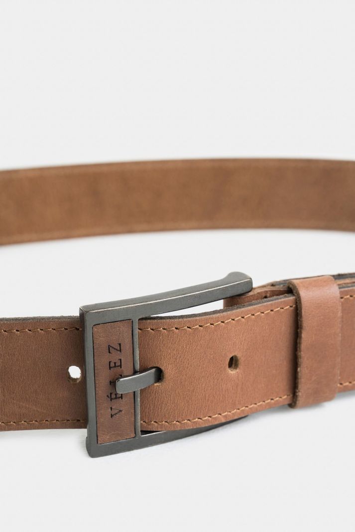 Vélez Cinturón Unifaz Cyclón De Cuero Para Hombre Punta Miel-3
