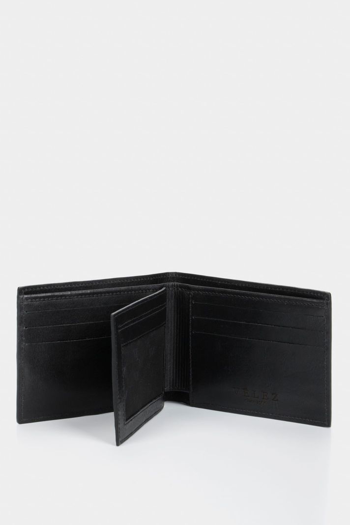 Vélez Billetera Titus Cuero Para Hombre Grabado Cruces Negro-1