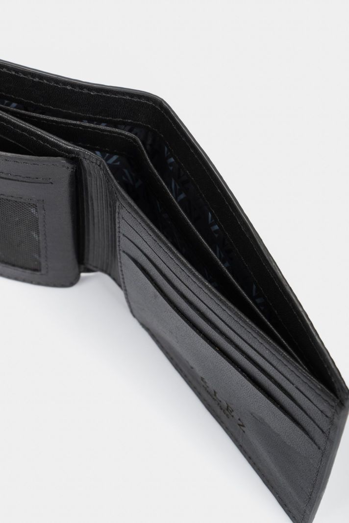 Vélez Billetera Titus Cuero Para Hombre Grabado Cruces Negro-3