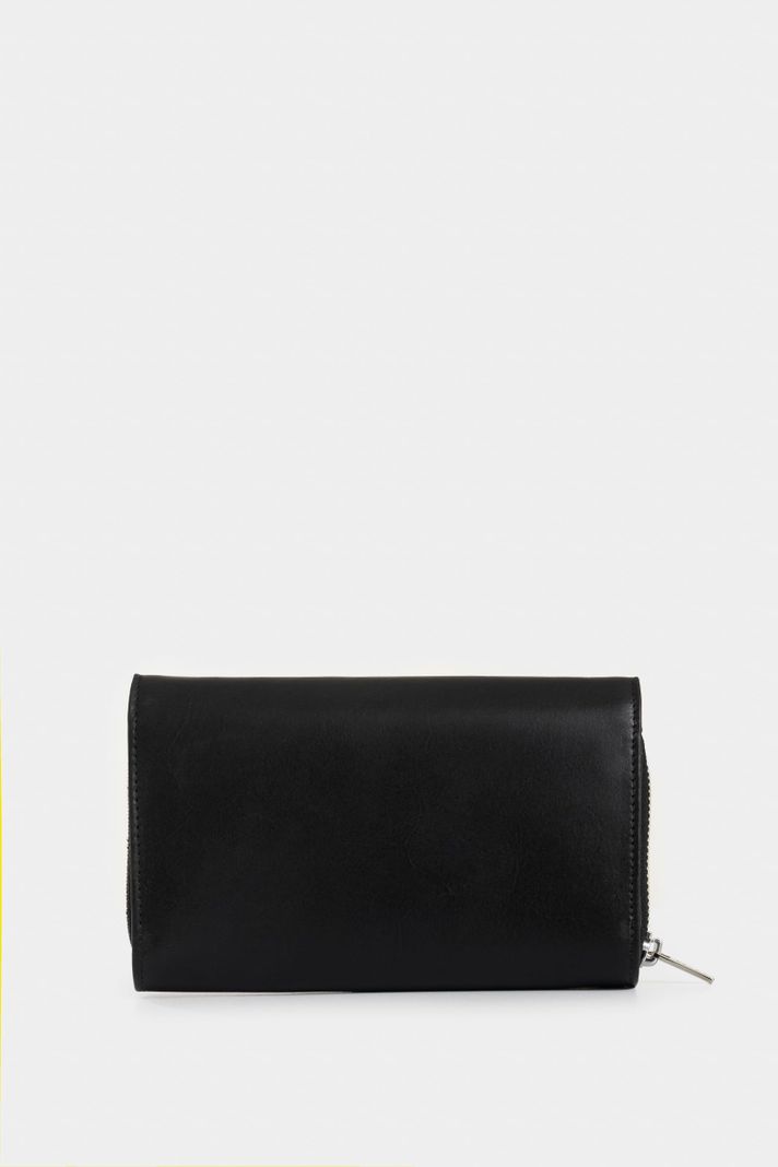 Vélez Billeteria Palma Cuero Folia Mujer Efecto Croco Negro-2