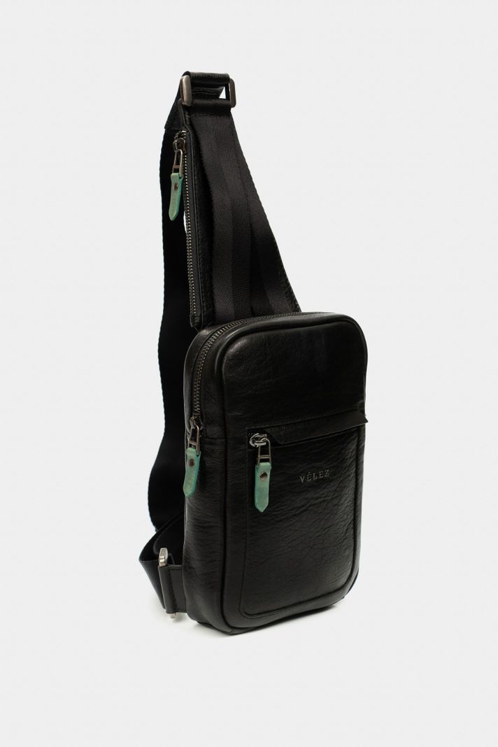 Vélez Manos Libres Mikeno Cuero Para Hombre Cargadera Negro-1