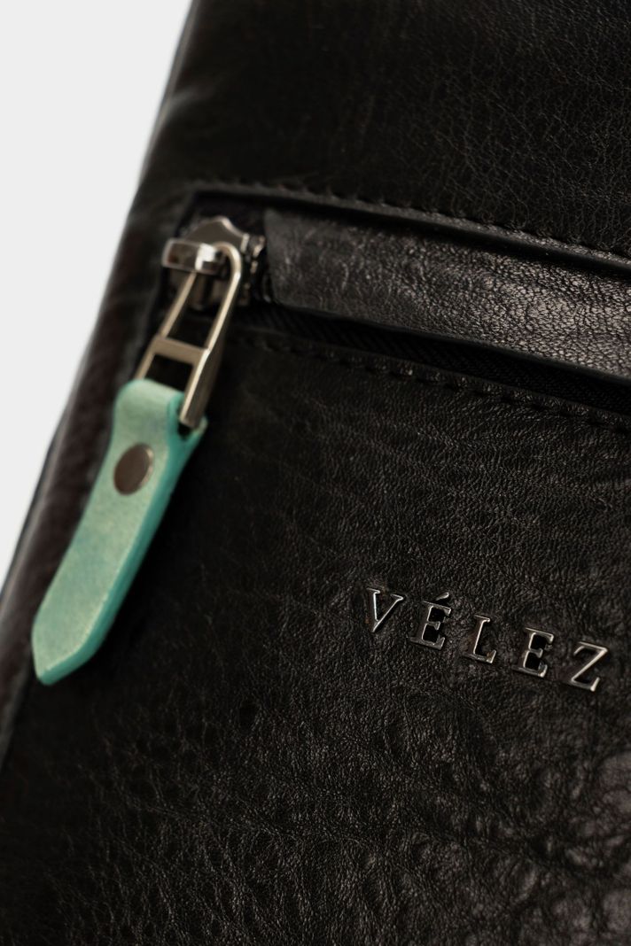 Vélez Manos Libres Mikeno Cuero Para Hombre Cargadera Negro-3