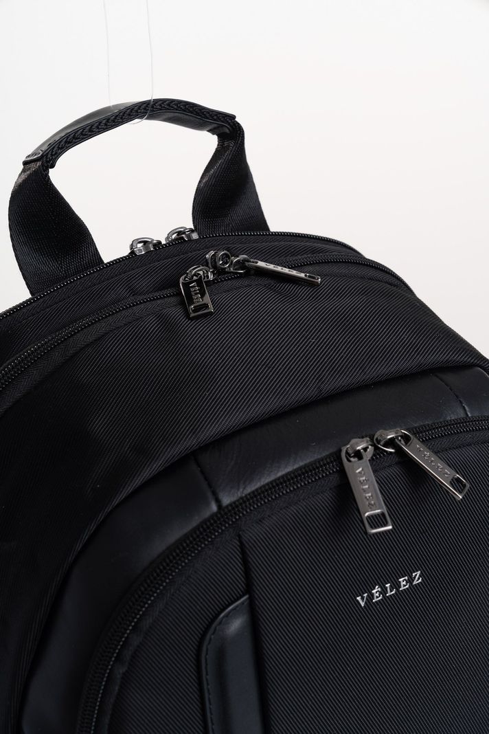 Vélez Mochila Lona Oviedo Monocromático Negro-3