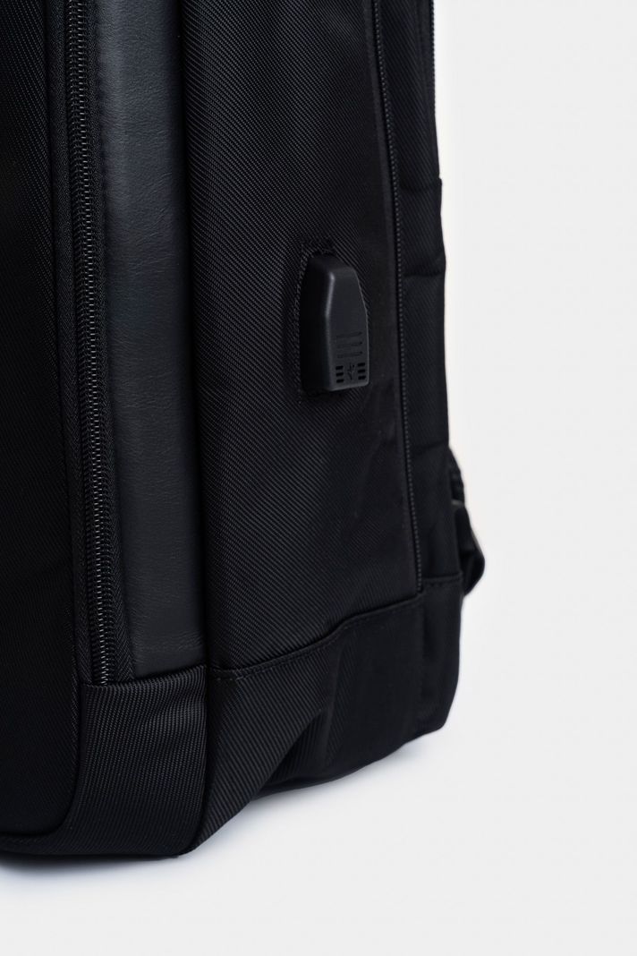 Vélez Mochila Lona Oviedo Monocromático Negro-4