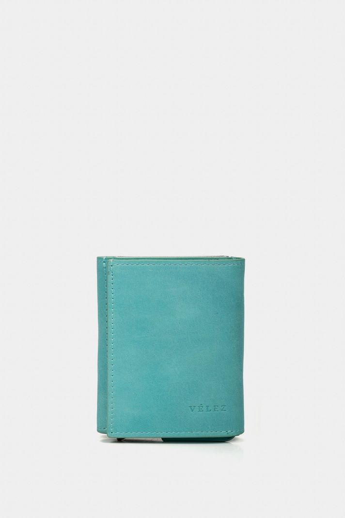 Vélez Porta Documentos De Cuero Tecnológico Azul Claro-0