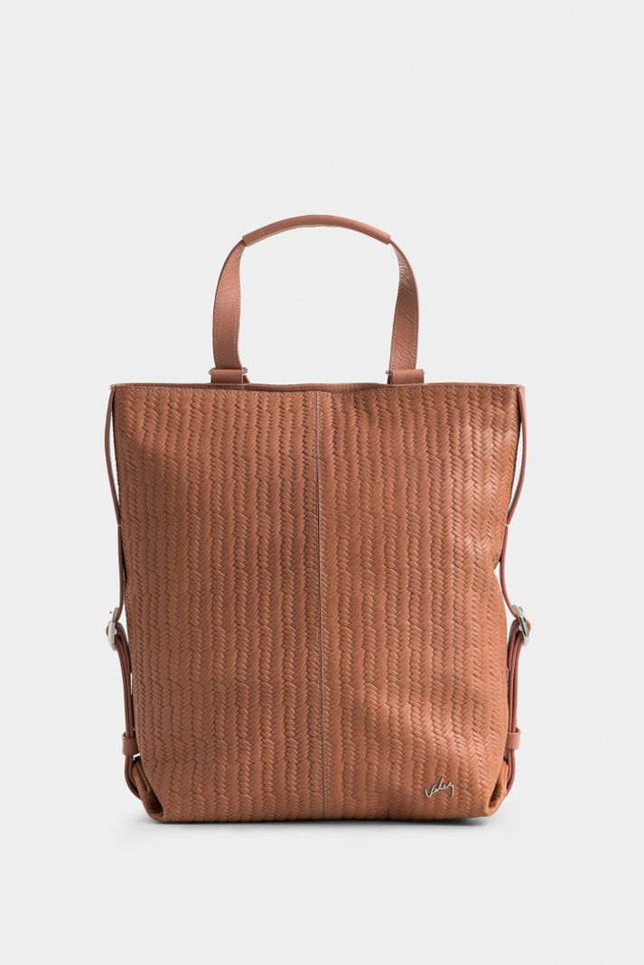 Vélez Mochila Calafate Cuero Mujer Grabado Canasta Rosado-0