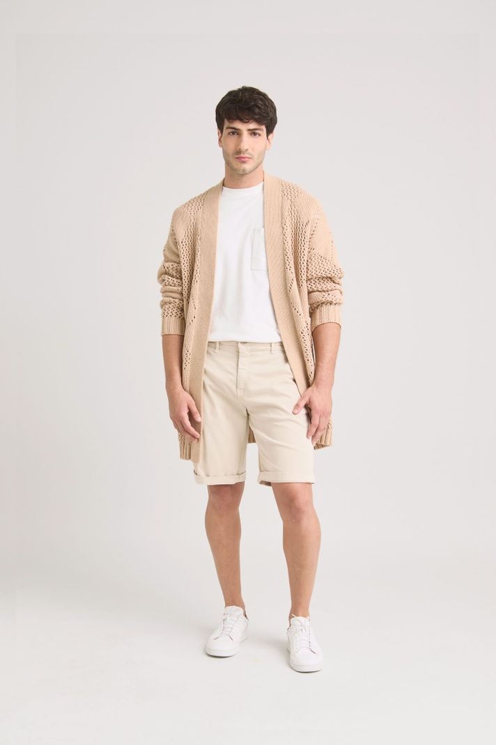 Vélez Sweater Helios Oversized Hombre Diseño Rectilíneo Arena-1