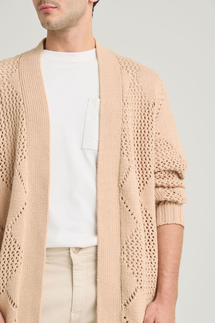 Vélez Sweater Helios Oversized Hombre Diseño Rectilíneo Arena-4