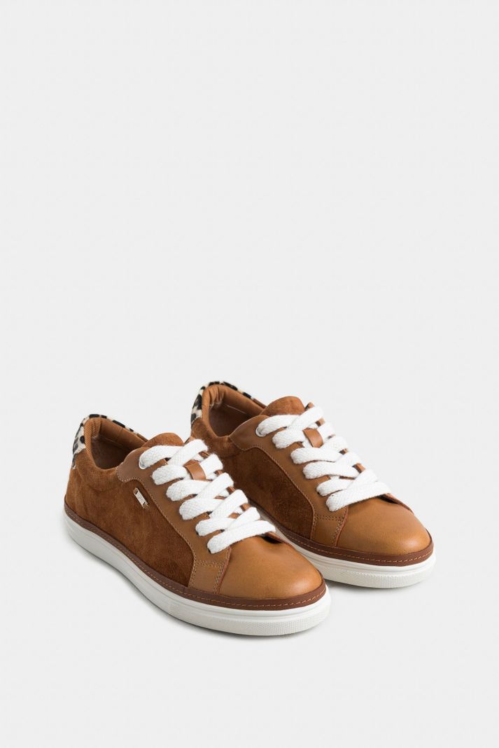 Vélez Zapatillas Dannan 3.0 Gamuza y Cuero Mujer Print Miel-1