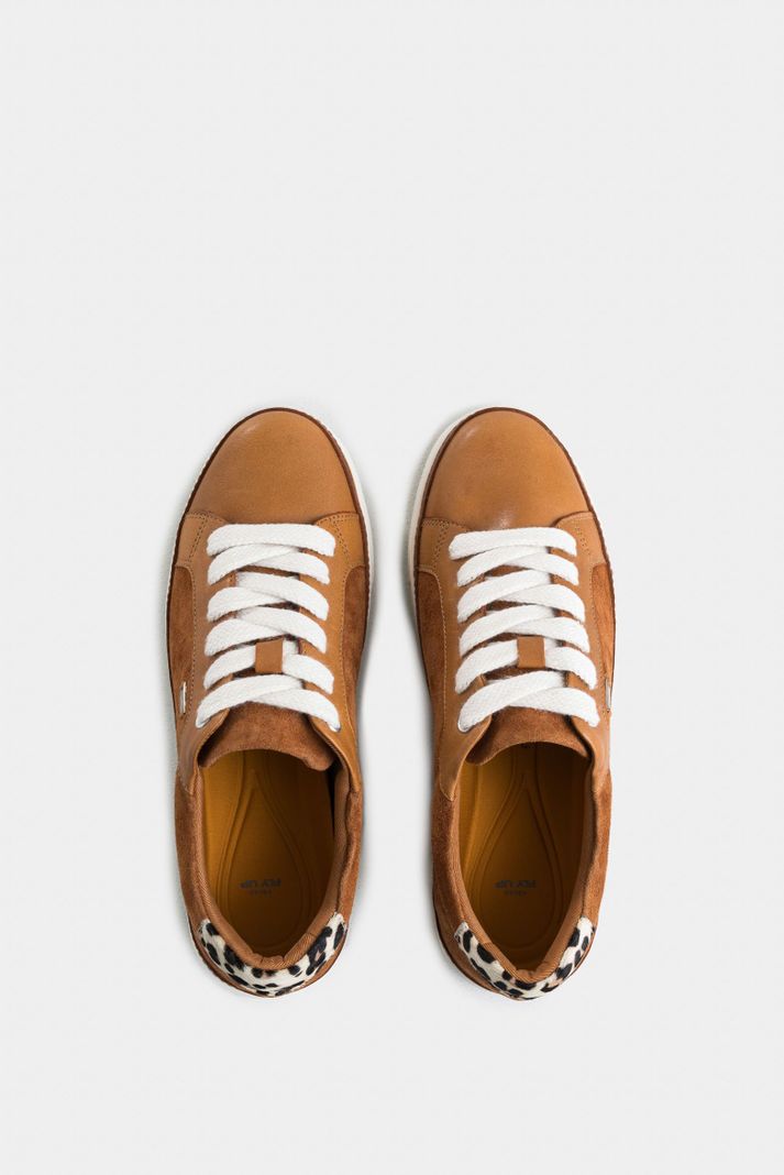 Vélez Zapatillas Dannan 3.0 Gamuza y Cuero Mujer Print Miel-3
