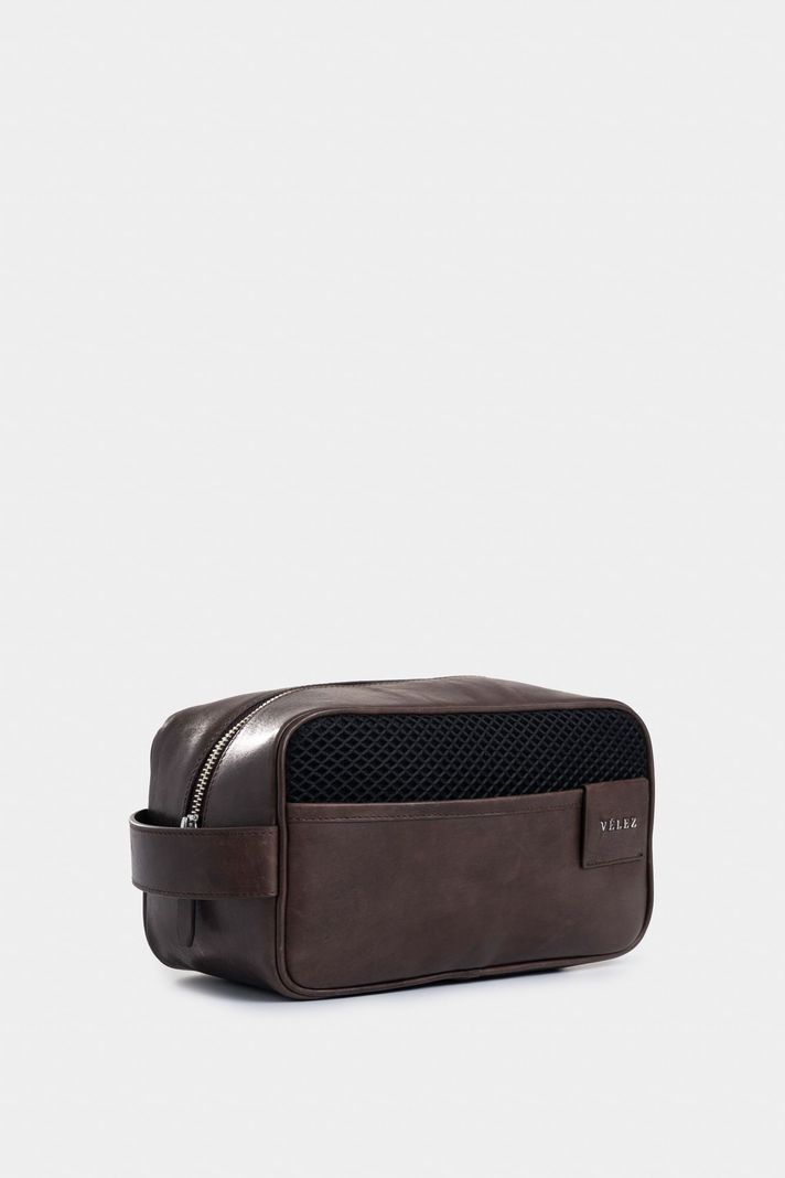 Vélez Organizador De Viaje Cuero Para Hombre Efecto Café-1