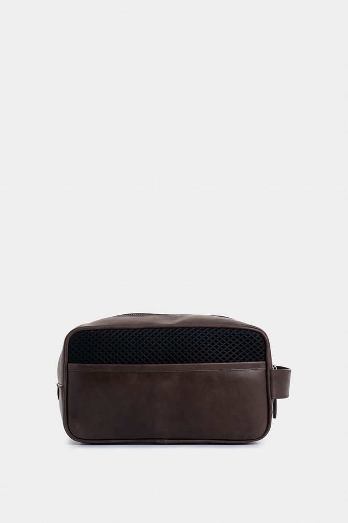 Vélez Organizador De Viaje Cuero Para Hombre Efecto Café-2