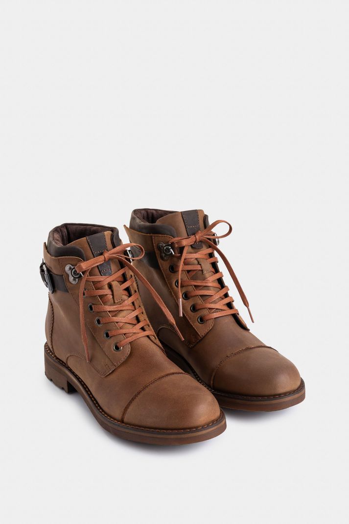 Vélez Botas Casual Laos De Cuero Vintage Miel-1