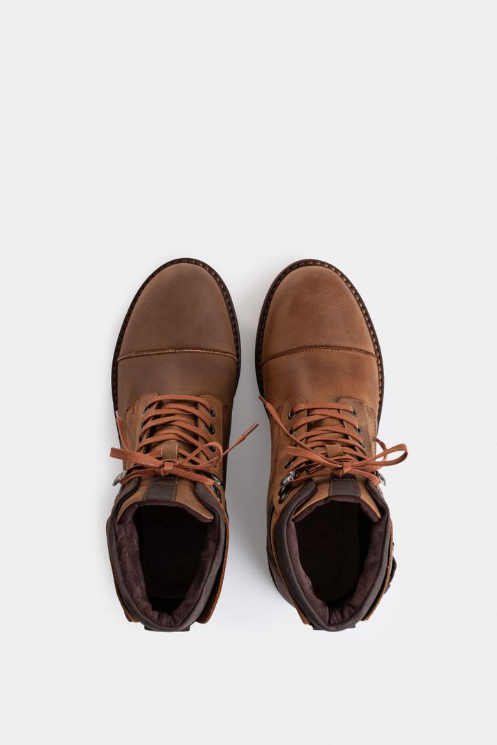Vélez Botas Casual Laos De Cuero Vintage Miel-3