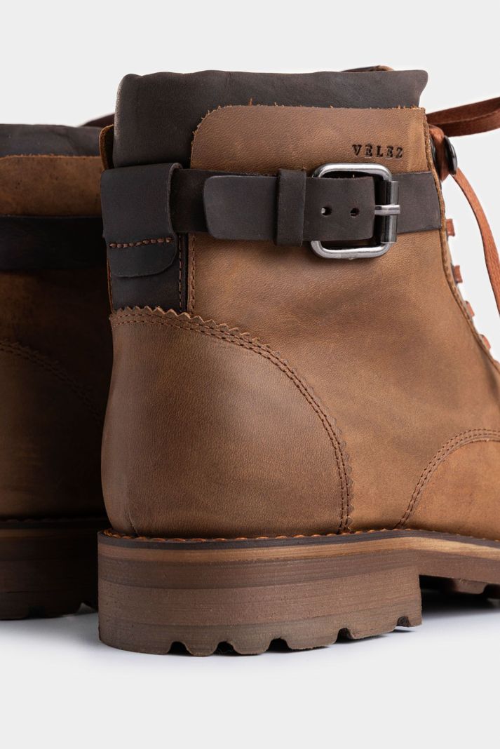 Vélez Botas Casual Laos De Cuero Vintage Miel-4