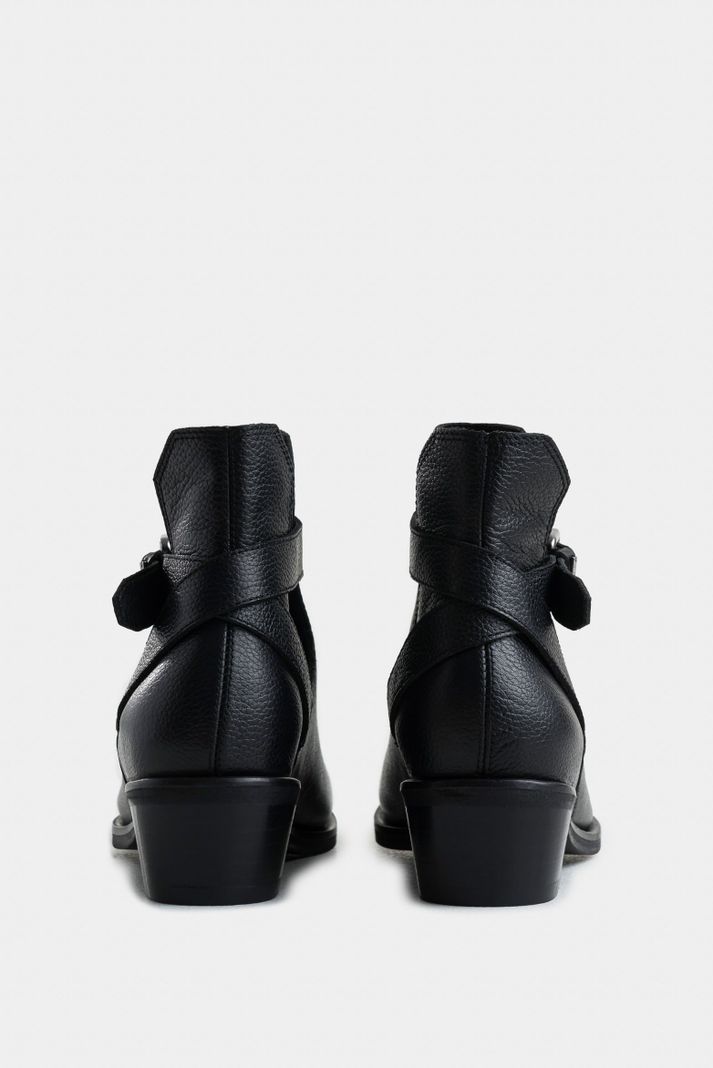 Vélez Botines Tacón Campina 2.0 Cuero Mujer Cut Out Negro-2