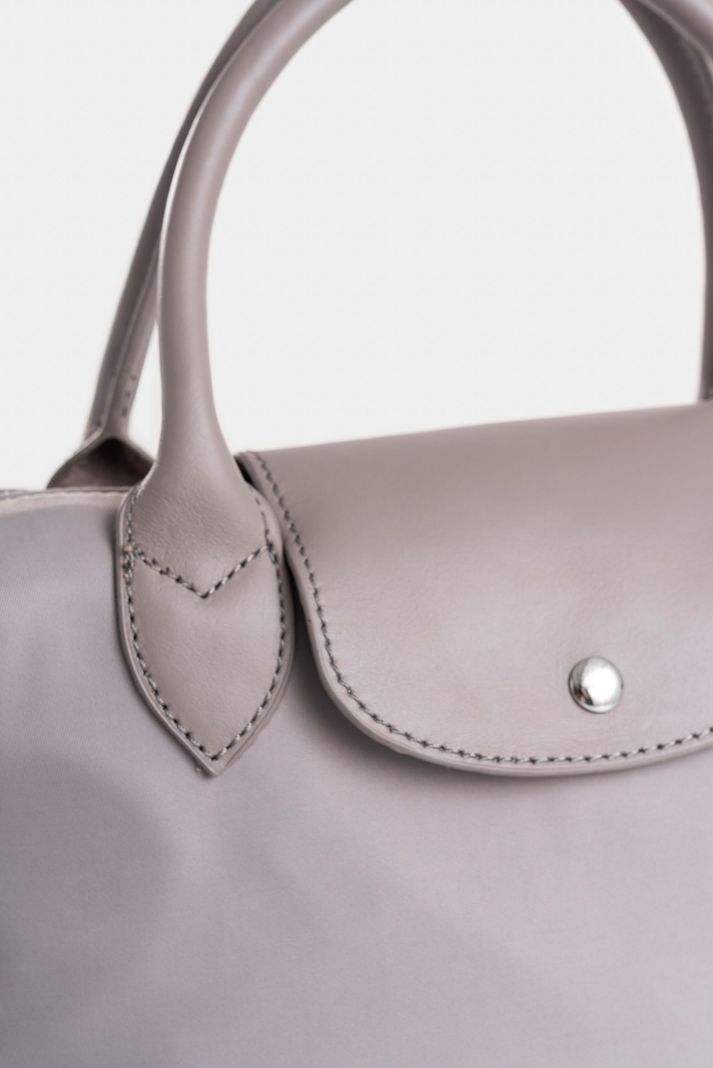 Vélez Bowling Ámbar En Lona Para Mujer Detalle Cuero Gris-3