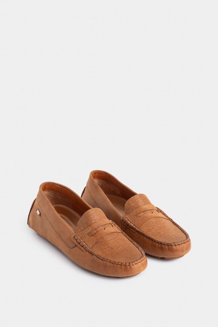 Vélez Mocasines Manchester De Cuero Para Mujer Grabado Miel-1