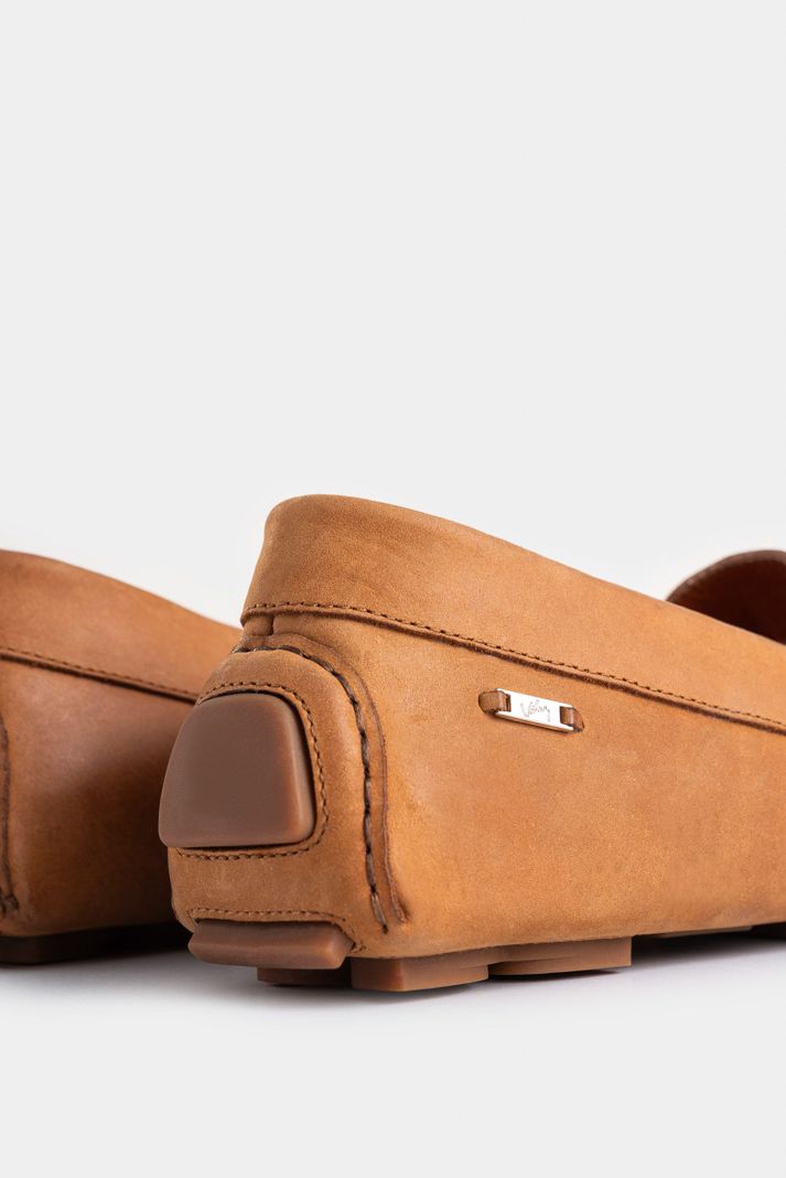 Vélez Mocasines Manchester De Cuero Para Mujer Grabado Miel-4