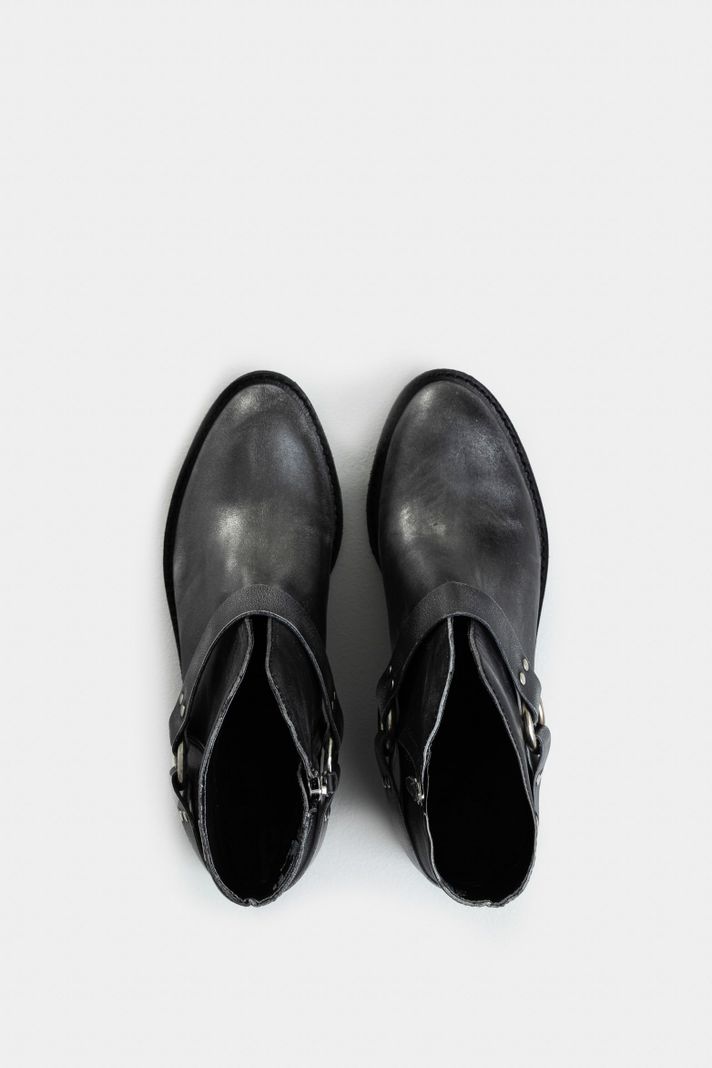 Vélez Botines Texanos Azúcar Cuero Brush Off Para Mujer Gris-3