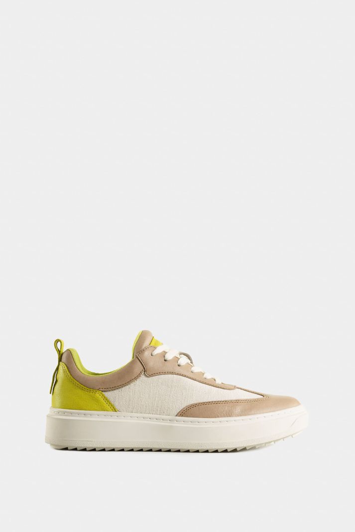 Vélez Zapatillas Namibia De Cuero y Lona Para Mujer Arena-0